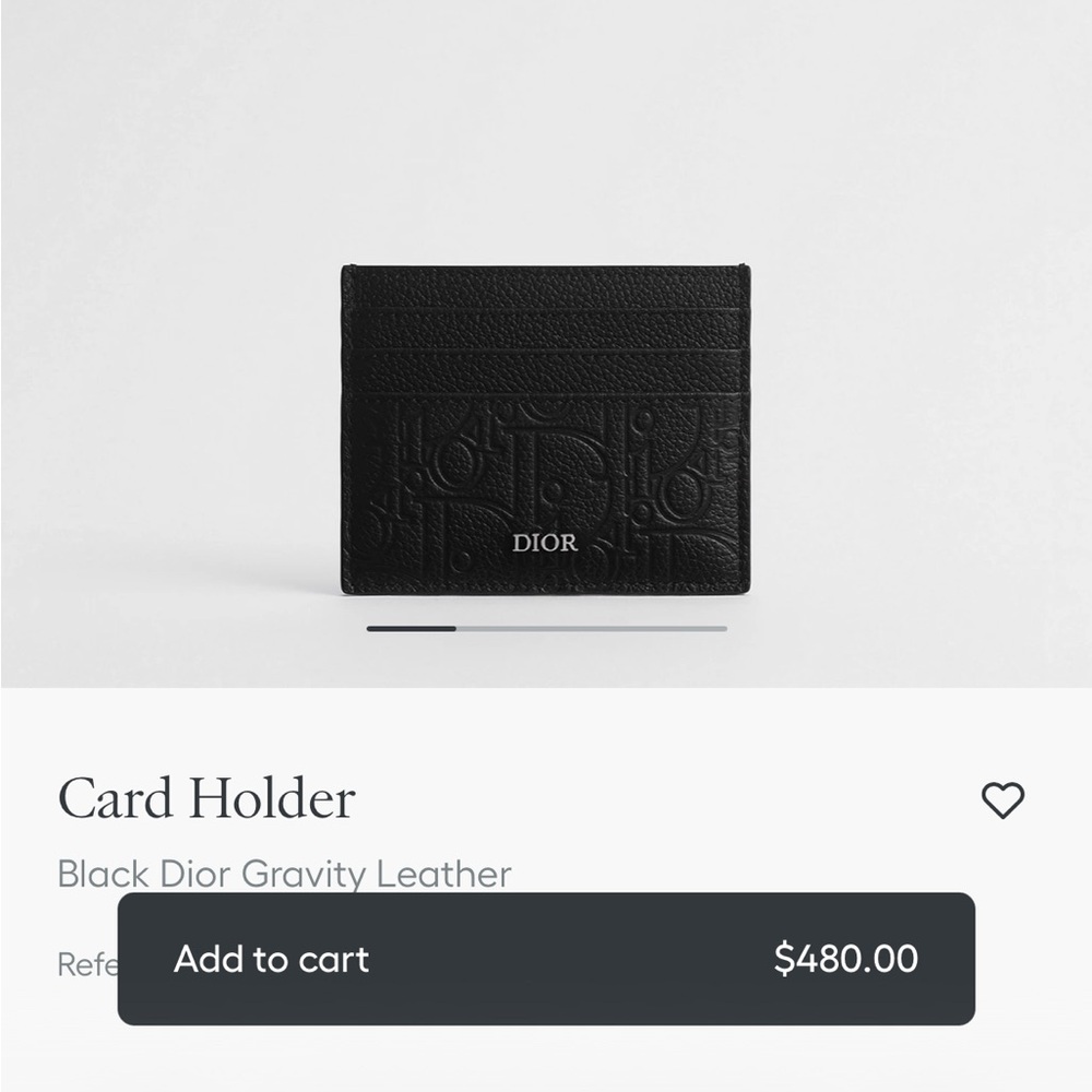 Dior Embossed Black Card Holder